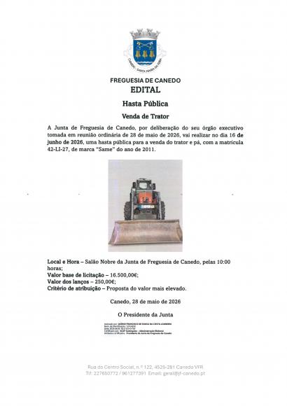Venda de Trator Hasta P&uacute;blica